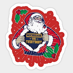 Santa is a Michigan Fan Funny Vintage Sticker